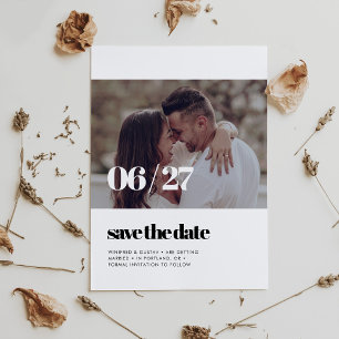 Invitación Moda elegante Guardar la foto de fecha
