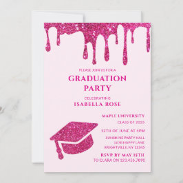 Invitación Moda elegante Lo hizo en una fiesta de graduación
