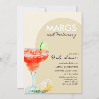 Invitación Moda Elegante Margs y Matrimonia Ducha Nodal Inv