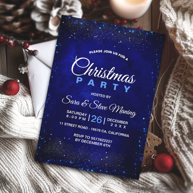 Invitación Moda elegante Navidades purpurinas de imitación az (Subido por el creador)