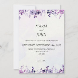 Invitación Moda elegante Romántico Minimalista clásico púrpur