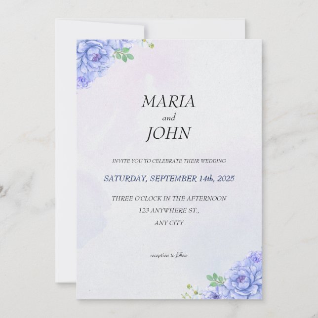 Invitación Moda elegante Romántico Minimalista clásico púrpur (Anverso)