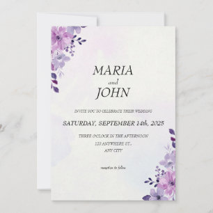 Invitación Moda elegante Romántico Minimalista clásico púrpur