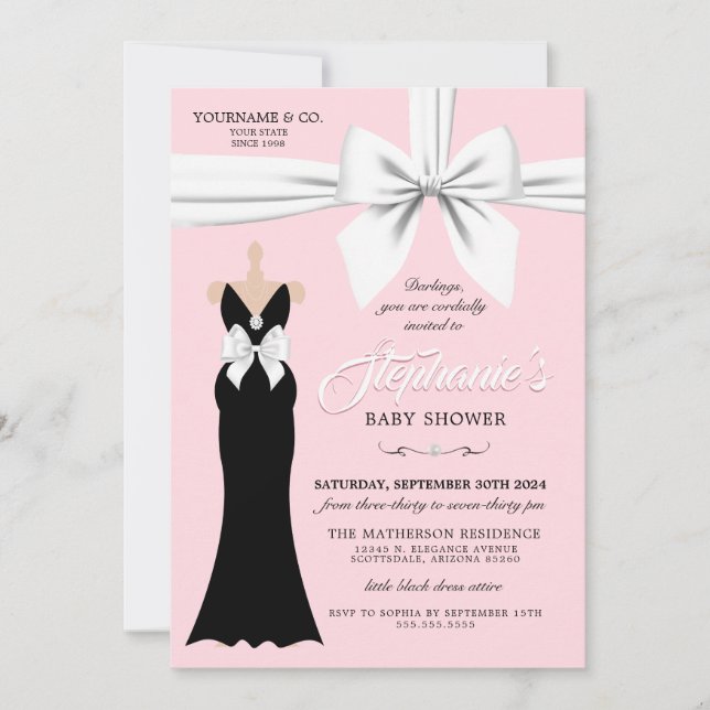 Invitación Moda elegante rosa Tiffany Baby Shower (Anverso)