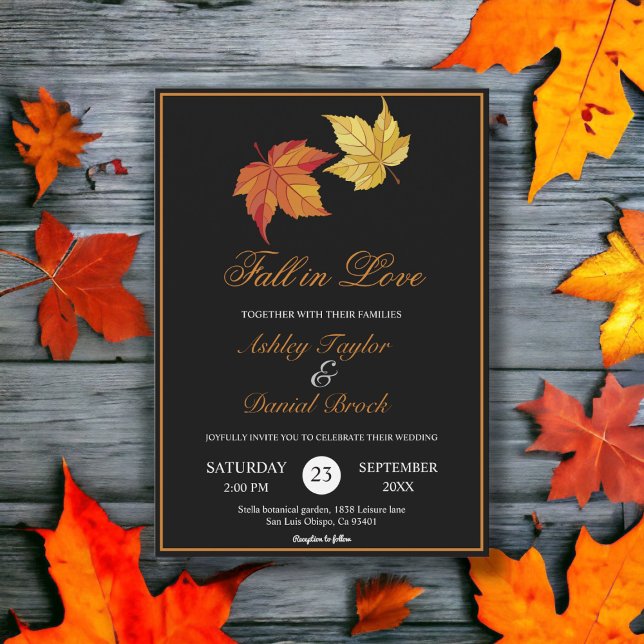 Invitación Moda elegante se enamora Boda rústico de otoño (Subido por el creador)
