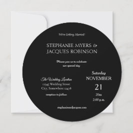 Invitación Moda Elegante Simple Negro Moderno Círculo Minimal