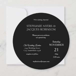 Invitación Moda Elegante Simple Negro Moderno Círculo Minimal