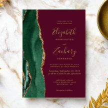 Moda Emerald Green Gold Agate Burgundy Boda