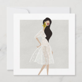 Invitación Moda en un Ilustracion de moda de vestir blanco