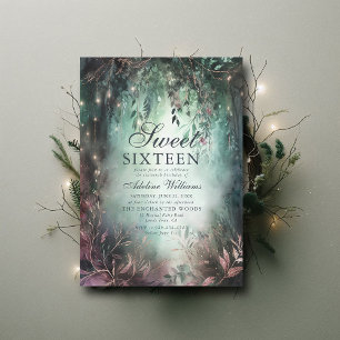 Invitación Moda encantada de caligrafía mágica forestal dulce