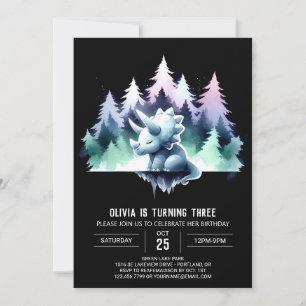 Invitación Moda Encantada Triceratops Cumpleaños