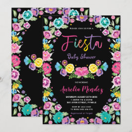 Invitación Moda Español México Floral Fiesta Baby Shower