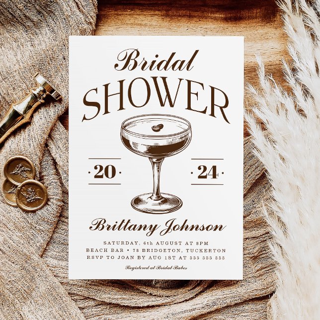 Invitación Moda Espresso Martini Bridal Shower (Subido por el creador)