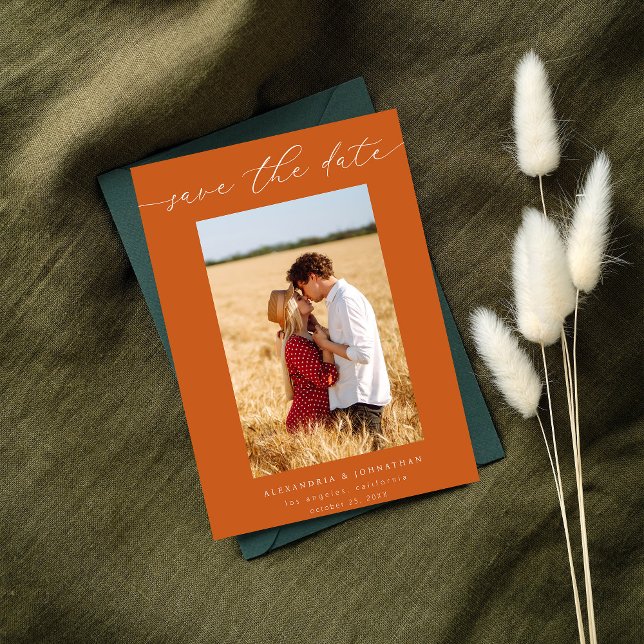 Invitación Moda Estilo Mod Photo Save the Date 3 - Naranja (Subido por el creador)