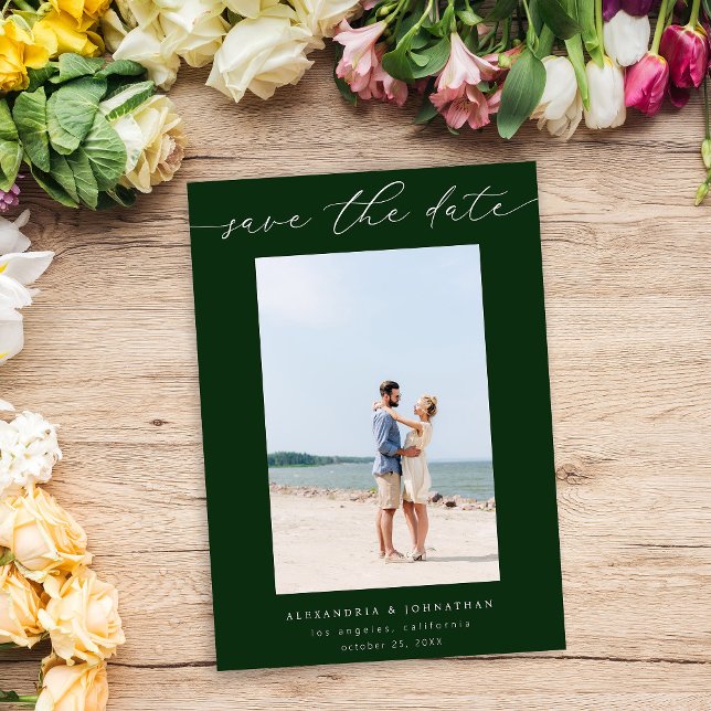 Invitación Moda Estilo Mod Photo Save the Date 3 - Verde (Subido por el creador)