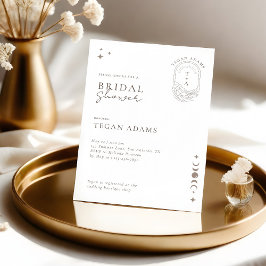 Invitación Moda Estrellas celestes de luna monograma ducha de