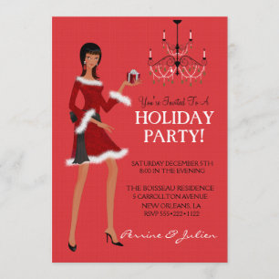 Invitación Moda Étnica Chica Navidad Brillo Fiesta