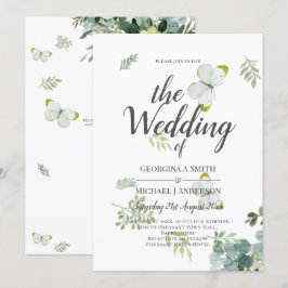 Invitación Moda Eucalyptus Greenery deja Boda Esmeralda
