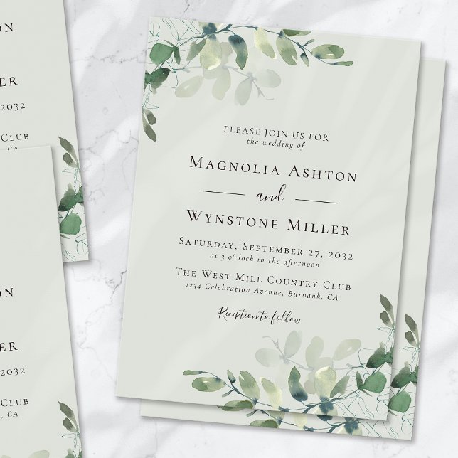 Invitación Moda Eucalyptus Sage Green Boda (Subido por el creador)