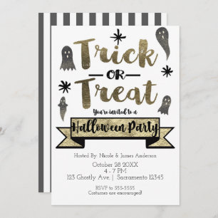 Invitación Moda fantasma de truco o trato fiesta de Halloween