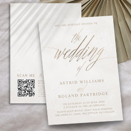 Invitación Moda Faux Gold y Boda texturizado Beige