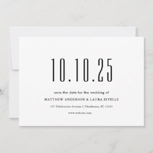 Invitación Moda Fecha Boda No Foto Guardar La Fecha