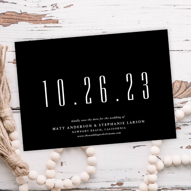Invitación Moda Fecha Boda No Foto Guardar La Fecha (Subido por el creador)