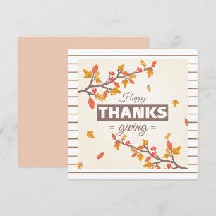 Invitación Moda Feliz Día de Acción de Gracias con árbol y ho