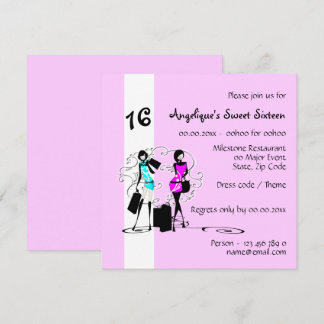 Invitación Moda femenina de los modelos de moda del dulce