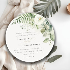 Invitación Moda Fern Eucalyptus Greenery Foliage Vow Renovaci