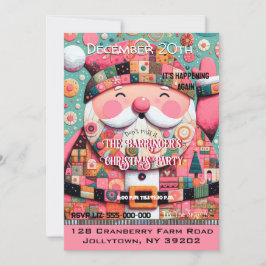 Invitación Moda festiva rosada  alegre Santa Navidades anuale