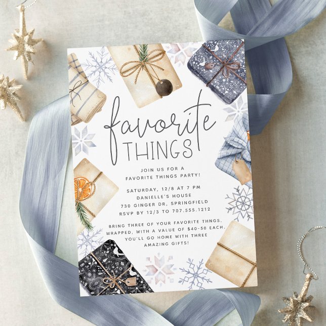 Invitación Moda Festividad Neutral Fiesta de Cosas Favoritas (Shown on 5x7 Matte paper)