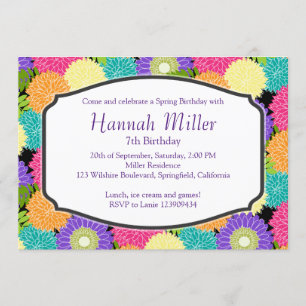 Invitación Moda Fiesta de Primavera de Cumpleaños