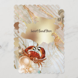 Invitación Moda fiesta elegante de oro de mármol rojo de cang