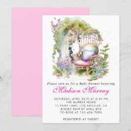 Invitación Moda Flor floral rosa Presidente Jardín Baby Showe