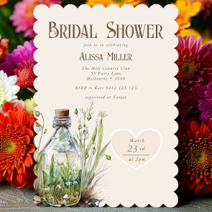 Invitación Moda Flor silvestre Mason Jar Tan Bridal Shower In
