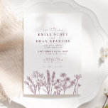 Invitación Moda Flor silvestre Plum Borgoña Boda<br><div class="desc">Invitación a la boda de la flor silvestre de la moda</div>