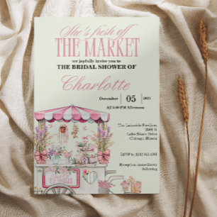 Invitación Moda floral de ducha de novia recién salida del me