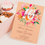 Invitación Moda floral de melocotón rosa de otoño moderno. Sw<br><div class="desc">¿Celebrando tu dulce 16 con estilo, buscando la invitación floral perfecta y más genial de la fiesta de cumpleaños 16? Obtén esta invitación de 16 años de moda y pintada a mano a mano brillante y vibrante rosa, melocotón, naranja y color marrón, añade tu foto al fondo con un elegante...</div>