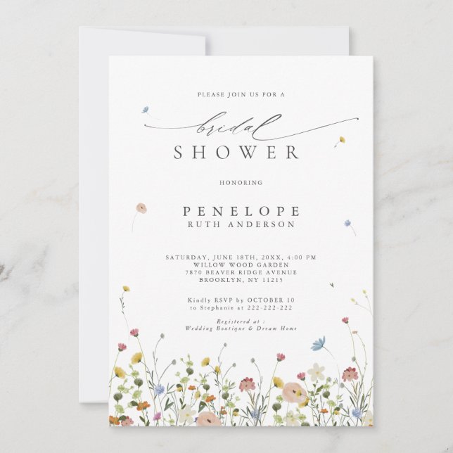 Invitación Moda floral de primavera con flores (Anverso)