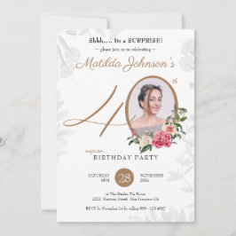 Invitación Moda Floral Foto Botánica Sorpresa 40 cumpleaños