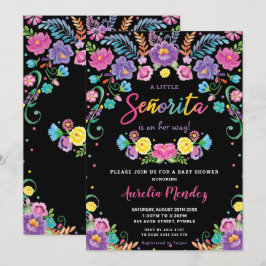 Invitación Moda floral mexicana Señorita Baby Shower Chica