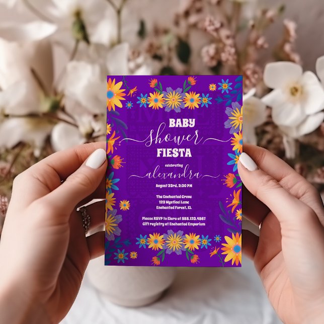 Invitación Moda floral mexicana Señorita Baby Shower Chica (Subido por el creador)