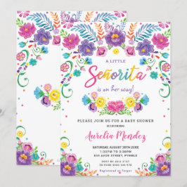 Invitación Moda floral mexicana Senorita Baby Shower Chica