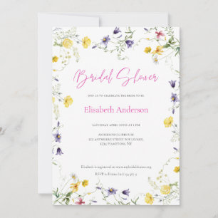 Invitación Moda Floral Spring Calligraphy Bridal Shower