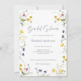 Invitación Moda Floral Spring Calligraphy Bridal Shower