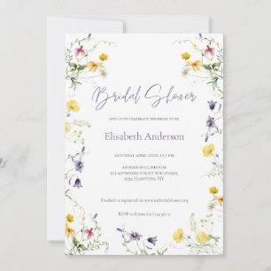Invitación Moda Floral Spring Calligraphy Bridal Shower