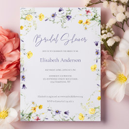 Invitación Moda Floral Spring Calligraphy Bridal Shower