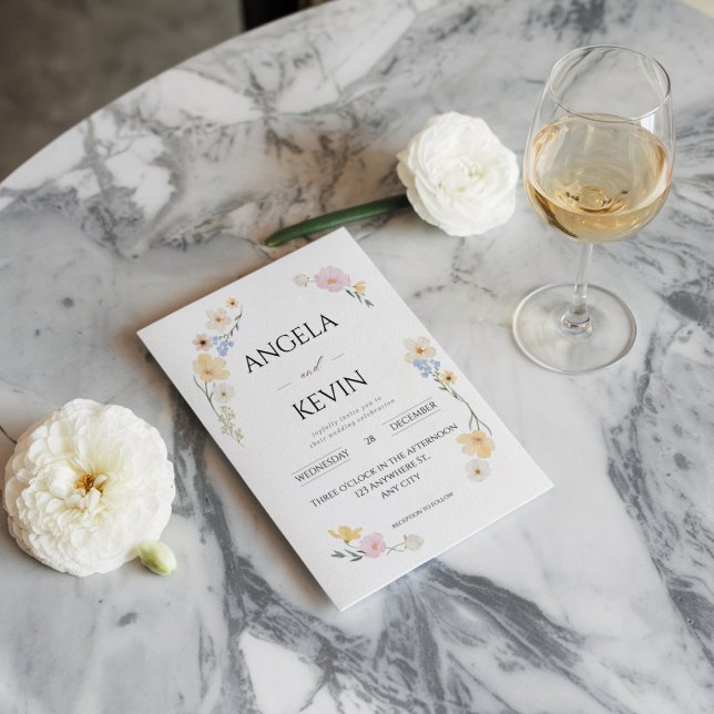Invitación Moda Florales: Elegante Boda Minimalista (Subido por el creador)