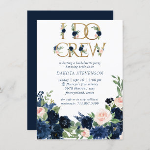 Invitación Moda florece   Armada romántica y Rubor I Do Crew